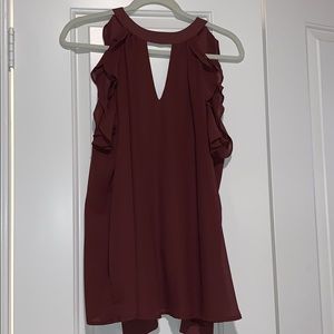 Burgundy Chiffon Blouse